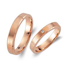 Unique Trouwringen 8 Karaat Roségoud Met Diamant
