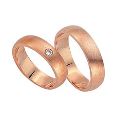 Unique Trouwringen 8 Karaat Roségoud Met Diamant
