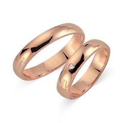 Unique Trouwringen 8 Karaat Roségoud Met Diamant