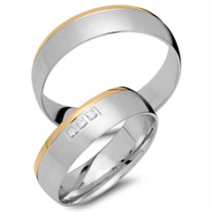 Unique Trouwringen 14 Karaat Geel-Wit Goud 3 Diamanten