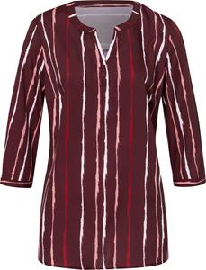 Dames Comfortabele blouse bordeaux/flamingo bedrukt Größe