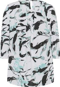 Dames Comfortabele blouse wit/mint bedrukt Größe