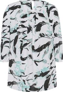 Your Look... for less! Dames Comfortabele blouse wit/mint bedrukt Größe