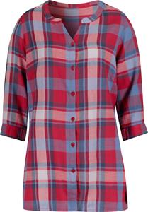 Dames Longline blouse aardbei/middenblauw geruit Größe