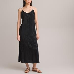 Lange jurk in lingeriestijl, spaghettibandjes