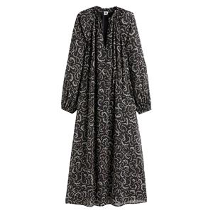 LA REDOUTE COLLECTIONS Lange jurk, V-hals, lange mouwen