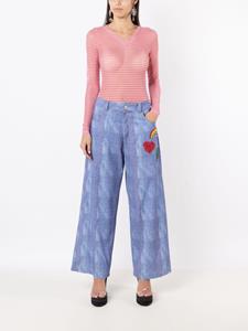 Amir Slama Broek met gehaakte patch - Blauw