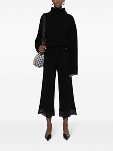 TWINSET lace-trim cropped trousers - Zwart