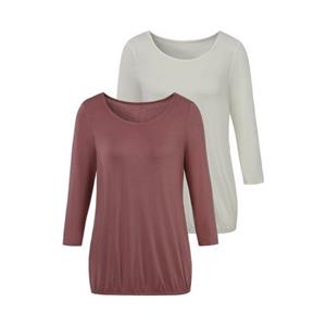 Vivance Shirt met 3/4-mouwen met elastische zoomrand (Set van 2)