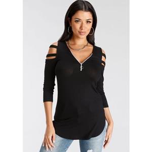 Melrose Shirt met 3/4-mouwen 3/4-mouw, figuurgetailleerde pasvorm, met modieuze cut-outs