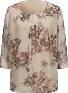 Your Look... for less! Dames Comfortabele blouse zand/donkertaupe bedrukt Größe