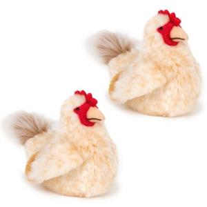 2x stuks pluche lichtbruine kip knuffel 23 cm speelgoed -