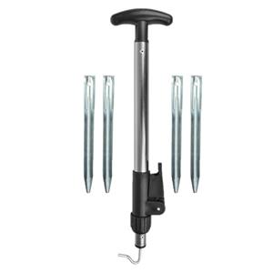 Pro Plus 40x Stuks grondpennen/tentharingen metaal 22 cm met tentharingen trekker verstelbaar -