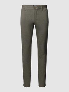 Tapered fit stoffen broek met fijn all-over motief, model 'Mark'