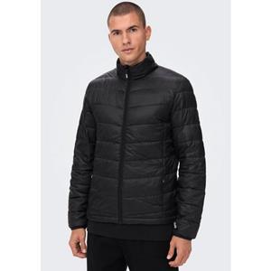 ONLY & SONS Blouson Legere Steppjacke Einfarbig Dünn Gefütterte Übergangsjacke 6629 in Schwarz