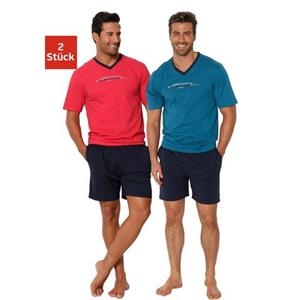 AUTHENTIC LE JOGGER Shortama met frontprint (4-delig, Set van 2)