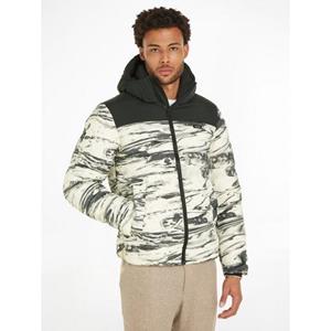 Calvin Klein Steppjacke "CRINKLE NYLON COLOR BLOCK PUFFER", mit Kapuze, mit Markenlabel