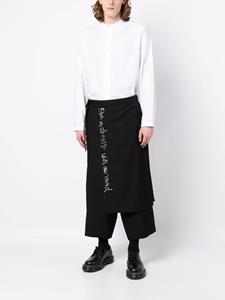 Yohji Yamamoto Cropped broek - Zwart