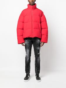 Diesel Donsjack met logo-reliëf - Rood