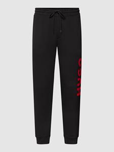 HUGO Sweatpants met labelprint, model 'Dutschi'