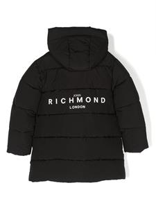 John Richmond Junior Jas met logoprint - Zwart