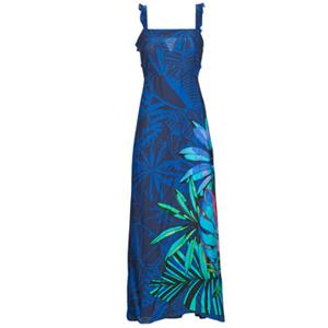 desigual Tropische midi-jurk met ruches - BLUE