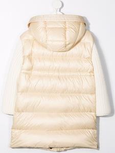 Moncler Enfant Mantel met geribbelde mouwen - Beige