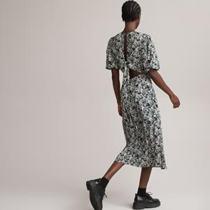 LA REDOUTE COLLECTIONS Lange, wijd uitlopende jurk, decolleté achteraan