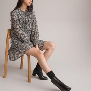 LA REDOUTE COLLECTIONS Kort wijduitlopende jurk, lange mouwen, bloemenprint