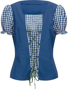 Your Look... for less! Dames Folkloreblouse jeansblauw/wit geprint Größe