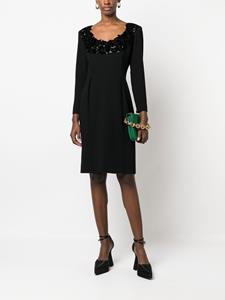 Givenchy Pre-Owned 1990s jurk met lange mouwen en bloemenprint - Zwart