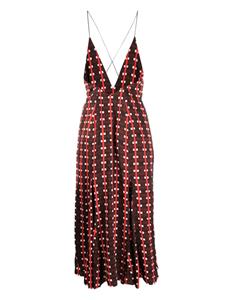 Wales Bonner Jurk met geometrische print - Bruin
