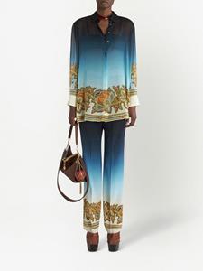 ETRO Broek met wijde pijpen - Blauw