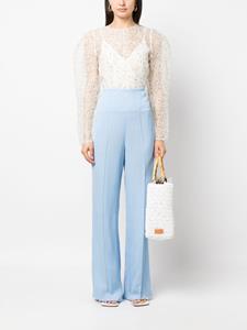 Róhe Plooibroek met wijde pijpen - Blauw