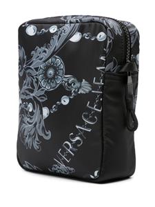 Versace Schoudertas met barokprint - Zwart
