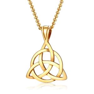 Mendes Heren ketting  Edelstaal Triquetra Knoop Goudkleurig