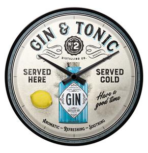 Fiftiesstore Wandklok Gin & Tonic Served Here