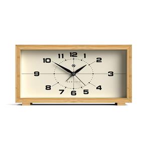 Fiftiesstore Newgate Lemur Klok met Wekker (453 Wijzerplaat) - Bamboe