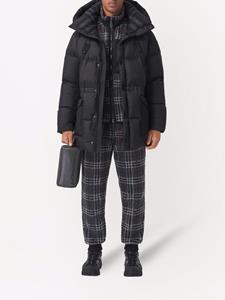 Burberry Donsjas met logo applicatie - Zwart