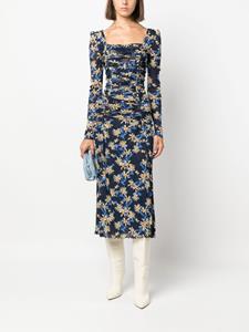 DVF Diane von Furstenberg Jurk met ruches - Blauw