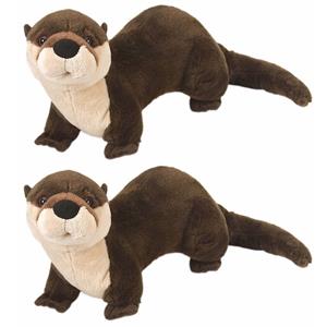 2x stuks pluche otter knuffel 30 cm -