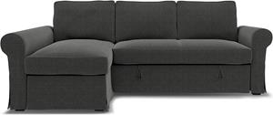 Bemz IKEA - Hoes voor slaapbank Backabro met chaise longue, Licorice, Corduroy