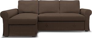 Bemz IKEA - Hoes voor slaapbank Backabro met chaise longue, Chocolate, BOUCLÉ EN TEXTUUR