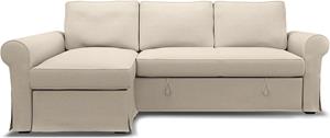 Bemz IKEA - Hoes voor slaapbank Backabro met chaise longue, Natural, BOUCLÉ EN TEXTUUR
