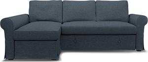 Bemz IKEA - Hoes voor slaapbank Backabro met chaise longue, Denim, BOUCLÉ EN TEXTUUR