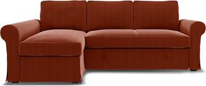Bemz IKEA - Hoes voor slaapbank Backabro met chaise longue, Burnt Sienna, Moody Seventies Collection