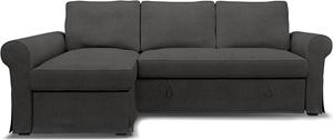 Bemz IKEA - Hoes voor slaapbank Backabro met chaise longue, Espresso, Linnen