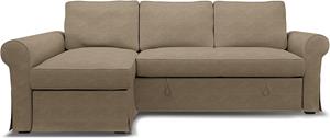 Bemz IKEA - Hoes voor slaapbank Backabro met chaise longue, Camel, Moody Seventies Collection