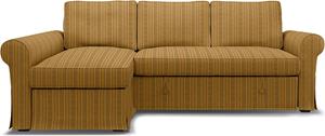 Bemz IKEA - Hoes voor slaapbank Backabro met chaise longue, Mustard Stripe, Moody Seventies Collection