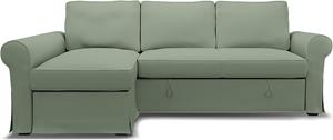 Bemz IKEA - Hoes voor slaapbank Backabro met chaise longue, Seagrass, Katoen